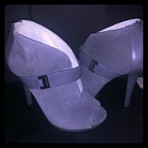 Michael Kors grey suede peep-tow heels-NEW